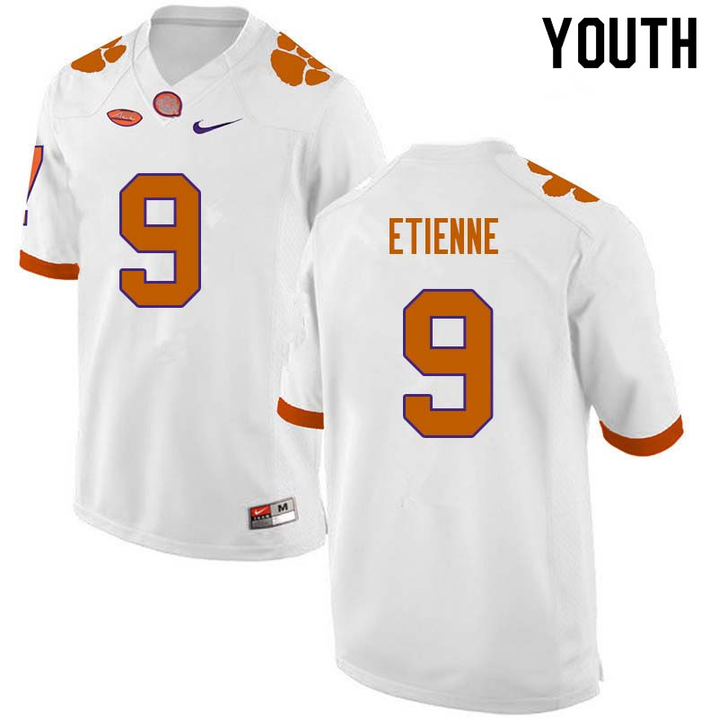 Youth #9 Travis Etienne Clemson Tigers College Football Jerseys Sale-White
